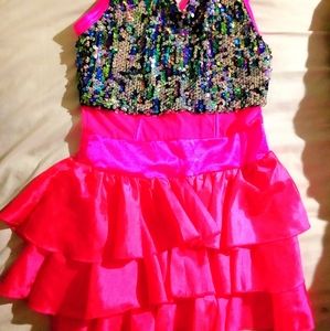 Weissman Girls Jazz Rainbow Sequin Dance Costume